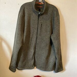 Northwest Olive Green Zip Up Sweater Plush Fleece‎